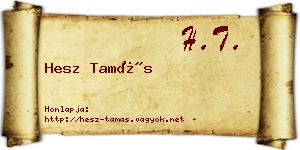 Hesz Tamás névjegykártya